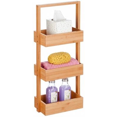 Relaxdays Badregal, mit 3 Ablagen, HxBxT: 70 x 26 x 17 cm, Standregal für Badezimmer & Küche, Bambus & MDF, Natur Relaxdays Badregal, mit 3 Ablagen, HxBxT: 70 x 26 x 17 cm, Standregal für Badezimmer & Küche, Bambus & MDF, Natur
