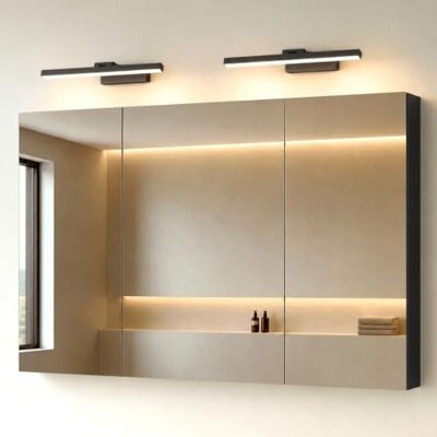 Mai & Mai Spiegelschrank mit 2 Spiegellampen Badezimmerschrank 120x15x70cm Hängeschrank Bad mit Spiegelleuchte 180° Drehbar LED Badlampe 40cm Mai & Mai Spiegelschrank mit 2 Spiegellampen Badezimmerschrank 120x15x70cm Hängeschrank Bad mit Spiegelleuchte 180° Drehbar LED Badlampe 40cm