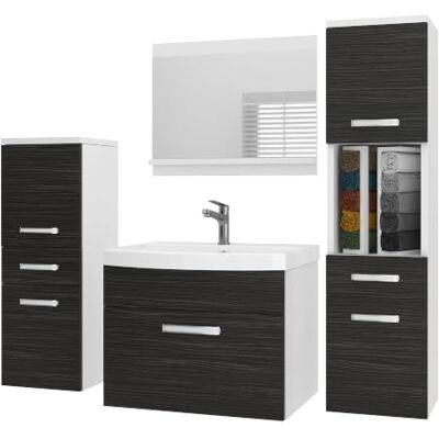 B BELINI GROUP Belini PRIM5 Waschbeckenunterschrank Badschrank 120cm Makassar Eiche Badmöbel-Set in Makassar Eiche, wandhängende Montage, Soft-Close-Mechanismus, FSC-Holzwerkstoff, inkl. Waschbecken & Spiegel B BELINI GROUP Belini PRIM5 Waschbeckenunterschrank Badschrank 120cm Makassar Eiche Badmöbel-Set in Makassar Eiche, wandhängende Montage, Soft-Close-Mechanismus, FSC-Holzwerkstoff, inkl. Waschbecken & Spiegel