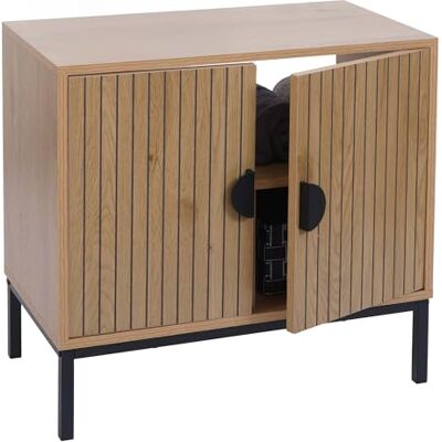 Mendler Waschbeckenunterschrank HWC-O42 62x63x35cm MDF Holzoptik Natur Schrank, Badezimmer, Badschrank, mit 2, Türen, Melamin Mendler Waschbeckenunterschrank HWC-O42 62x63x35cm MDF Holzoptik Natur Schrank, Badezimmer, Badschrank, mit 2, Türen, Melamin