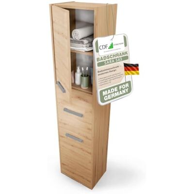 CDF Hochschrank SCHMAL HOCH-Schrank Badschrank 40cm Breit Badezimmerschrank Nischenschrank Badmöbel für Kosmetik Handtücher Badezimmer Bad WC Toilette Flur Stehend Eiche Artisan 30x40x170 CDF Hochschrank SCHMAL HOCH-Schrank Badschrank 40cm Breit Badezimmerschrank Nischenschrank Badmöbel für Kosmetik Handtücher Badezimmer Bad WC Toilette Flur Stehend Eiche Artisan 30x40x170