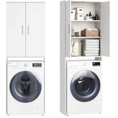 Home Collective Waschmaschinenschrank Badezimmerschrank Hochschrank für Bad Waschmaschinenregal platzsparender Stauraum & Aufbewahrung für Bad Keller und Hauswirtschaftsraum 65x30x187 (BxTxH) cm Weiß Home Collective Waschmaschinenschrank Badezimmerschrank Hochschrank für Bad Waschmaschinenregal platzsparender Stauraum & Aufbewahrung für Bad Keller und Hauswirtschaftsraum 65x30x187 (BxTxH) cm Weiß