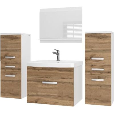 B BELINI GROUP Belini PRIM4 Waschbeckenunterschrank Badschrank 120cm Wotan Eiche Badmöbel-Set in Wotan Eiche, wandhängende Montage, Soft-Close-Mechanismus, FSC-Holzwerkstoff, inkl. Waschbecken & Spiegel B BELINI GROUP Belini PRIM4 Waschbeckenunterschrank Badschrank 120cm Wotan Eiche Badmöbel-Set in Wotan Eiche, wandhängende Montage, Soft-Close-Mechanismus, FSC-Holzwerkstoff, inkl. Waschbecken & Spiegel