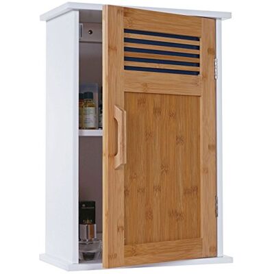 Mendler Hängeschrank HWC-A85 Bambus 52x35x21cm weiß Badschrank, Wandschrank Mendler Hängeschrank HWC-A85 Bambus 52x35x21cm weiß Badschrank, Wandschrank