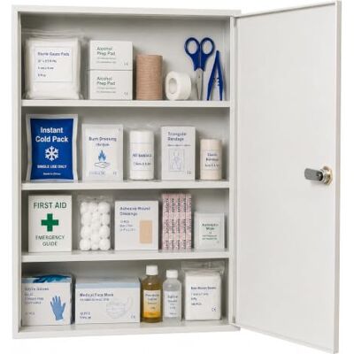 LEOMAR Medizinschrank, Apothekerschrank aus Stahlblech, mit 3 Ablagen, Abschließbar, Hausapotheke inkl. 2 Schlüssel, Medikamentenschrank, Erste-Hilfe-Schrank mit Metalltüren, 14 x 35 x 52 cm LEOMAR Medizinschrank, Apothekerschrank aus Stahlblech, mit 3 Ablagen, Abschließbar, Hausapotheke inkl. 2 Schlüssel, Medikamentenschrank, Erste-Hilfe-Schrank mit Metalltüren, 14 x 35 x 52 cm