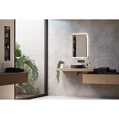 Bernstein LED Einbau-Spiegelschrank UP7012 50 cm aus Aluminium mit dimmbarer LED-Beleuchtung, Sensorschalter, Doppelsteckdose und verspiegelten Türen zur Unterputzmontage Bernstein LED Einbau-Spiegelschrank UP7012 50 cm aus Aluminium mit dimmbarer LED-Beleuchtung, Sensorschalter, Doppelsteckdose und verspiegelten Türen zur Unterputzmontage