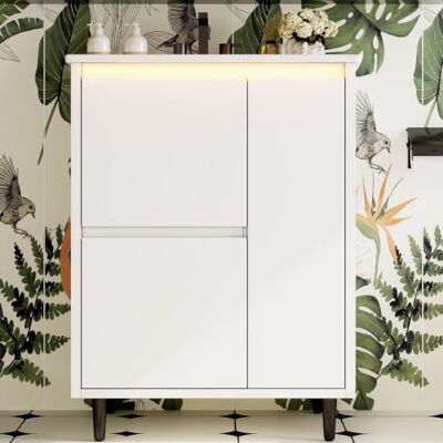 Merax Waschtischunterschrank 61 cm Freistehend mit Keramikwaschbecken,Weiß 2 Schubladen, Soft-Close-Tür, hohe Füße, lackierte MDF-Oberfläche, viel Stauraum, modernes Badmöbel ohne Armatur Merax Waschtischunterschrank 61 cm Freistehend mit Keramikwaschbecken,Weiß 2 Schubladen, Soft-Close-Tür, hohe Füße, lackierte MDF-Oberfläche, viel Stauraum, modernes Badmöbel ohne Armatur