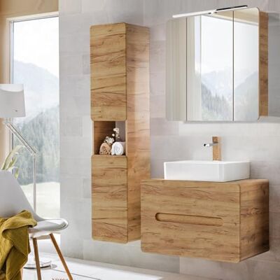 Wotan - Wotaneiche Nb. - MDF - 130 cm - Badmöbel-Set Wotan - Wotaneiche Nb. - MDF - 130 cm - Badmöbel-Set