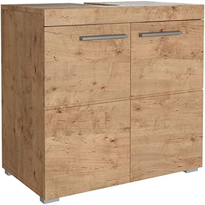 Newroom Waschbeckenunterschrank Wildeiche Waschtisch 60 cm Badezimmer 2 Türen mit Bügelgriff, Siphon-Ausschnitt, Badmöbel Holz-Optik matt, bad unterschrank waschbecken, für Gäste-WC Newroom Waschbeckenunterschrank Wildeiche Waschtisch 60 cm Badezimmer 2 Türen mit Bügelgriff, Siphon-Ausschnitt, Badmöbel Holz-Optik matt, bad unterschrank waschbecken, für Gäste-WC