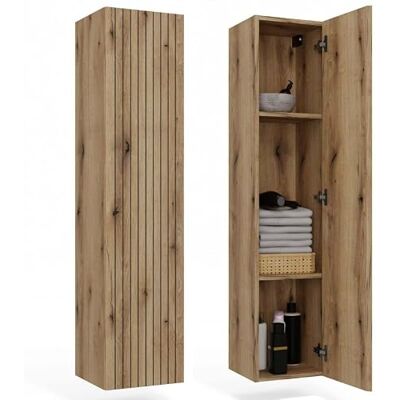 CDF Badschrank Hochschrank Hängend Vertikal mit Ablagen – Hoher Wandschrank für Badezimmer zur Aufbewahrung von Handtüchern Kosmetik Badzubehör – Modernes Design Tigo 1D Eiche Evoke CDF Badschrank Hochschrank Hängend Vertikal mit Ablagen – Hoher Wandschrank für Badezimmer zur Aufbewahrung von Handtüchern Kosmetik Badzubehör – Modernes Design Tigo 1D Eiche Evoke