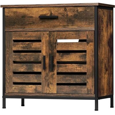 EUGAD Waschbeckenunterschrank, Badezimmer Unterschrank Waschbecken, Badezimmerschrank mit Schublade, 2 Türen, verstellbare Ablage, freistehend, 60x60x30 cm, Rustikles Braun EUGAD Waschbeckenunterschrank, Badezimmer Unterschrank Waschbecken, Badezimmerschrank mit Schublade, 2 Türen, verstellbare Ablage, freistehend, 60x60x30 cm, Rustikles Braun