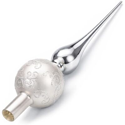 com-four ® Christbaumspitze in matt-grau und glänzend, Weihnachtsbaumspitze Tannenbaumspitze für den Christbaum 32 cm com-four ® Christbaumspitze in matt-grau und glänzend, Weihnachtsbaumspitze Tannenbaumspitze für den Christbaum 32 cm