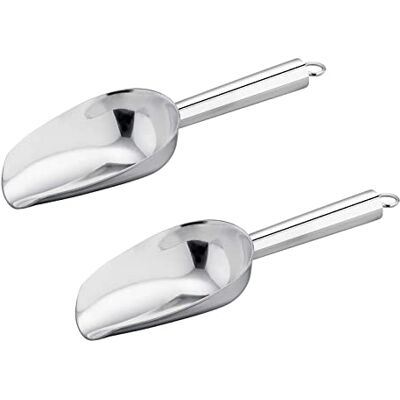 Generic 2PCS Eisschaufel aus Edelstahl, Mini Futterschaufel Schaufel, Mehlschaufel, Praktischer Löffel für Küche/Bar/Garten/Supermarkt, für Mehl, Eiswürfel, Essen, Kandiszucker, Bohnen Generic 2PCS Eisschaufel aus Edelstahl, Mini Futterschaufel Schaufel, Mehlschaufel, Praktischer Löffel für Küche/Bar/Garten/Supermarkt, für Mehl, Eiswürfel, Essen, Kandiszucker, Bohnen