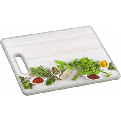 Kesper Schneide- und Servierbrett Herbs + Spices 38 x 30 x 1,2 cm, Kunststoff Küchenbrett mit Griff 30831 Kesper Schneide- und Servierbrett Herbs + Spices 38 x 30 x 1,2 cm, Kunststoff Küchenbrett mit Griff 30831