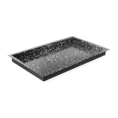 HENDI Backblech, CONVECTOMAT, breiter Außenrand, gerade Ecken, Antihaftbeschichtung, temperaturbeständig bis 300°C, Ofenblech, Kuchenblech, GN1/1, 530x325x(H) 40mm, emaillierter Stahl, Marmoroptik HENDI Backblech, CONVECTOMAT, breiter Außenrand, gerade Ecken, Antihaftbeschichtung, temperaturbeständig bis 300°C, Ofenblech, Kuchenblech, GN1/1, 530x325x(H) 40mm, emaillierter Stahl, Marmoroptik