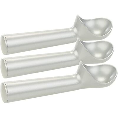 Rosenstein & Söhne Speiseeis-Löffel: 3er-Set Eisportionierer aus Aluminium, für Kugeln mit Ø 5 cm (Eiskugel-Löffel, Eisschaber) Rosenstein & Söhne Speiseeis-Löffel: 3er-Set Eisportionierer aus Aluminium, für Kugeln mit Ø 5 cm (Eiskugel-Löffel, Eisschaber)