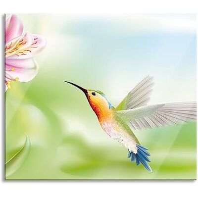 Pixxprint Wunderschöner Kolibri mit Blüte Herdabdeckplatte & Spritzschutz aus Echtglas Für Herd-Kochfelder 60x52 cm Pixxprint Wunderschöner Kolibri mit Blüte Herdabdeckplatte & Spritzschutz aus Echtglas Für Herd-Kochfelder 60x52 cm