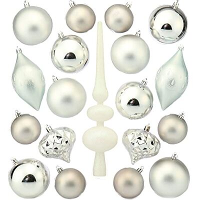 com-four ® 19-teiliges Weihnachtsschmuck Set, Christbaumkugeln Baumschmuck für den Christbaum com-four ® 19-teiliges Weihnachtsschmuck Set, Christbaumkugeln Baumschmuck für den Christbaum