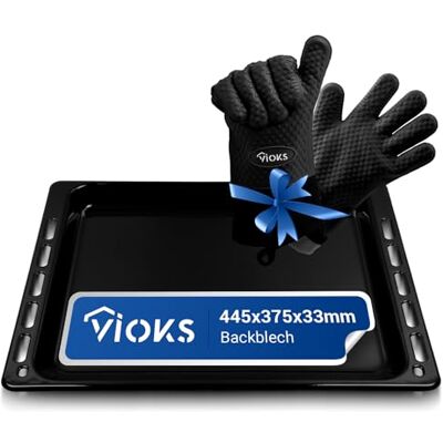 VIOKS Hohes Backblech Ausziehbar 445x375x33mm & Backofen Handschuhe/Pizzablech Eckig Ersatz für Backblech Whirlpool 481010426479 für Backofen Herd SET/Handschuhe & Ofen Backblech Hoher Rand SET VIOKS Hohes Backblech Ausziehbar 445x375x33mm & Backofen Handschuhe/Pizzablech Eckig Ersatz für Backblech Whirlpool 481010426479 für Backofen Herd SET/Handschuhe & Ofen Backblech Hoher Rand SET