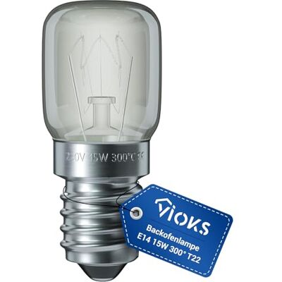 VIOKS Glühbirne E14 15W 230V 300°C 22mmØ 48mm für Herd Kühlschrank T22 Leuchtmittel E14 Lampe Birne 15W, für Neff AEG Bauknеcht Backofen Mikrowelle VIOKS Glühbirne E14 15W 230V 300°C 22mmØ 48mm für Herd Kühlschrank T22 Leuchtmittel E14 Lampe Birne 15W, für Neff AEG Bauknеcht Backofen Mikrowelle