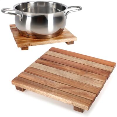 com-four ® 2x Topfuntersetzer aus Akazienholz quadratische Holzablagen Natürlicher Hitzeschutz für Töpfe, Pfannen und Auflaufformen robuste Holzbrettchen im Bretter-Look für Küche und Esstisch com-four ® 2x Topfuntersetzer aus Akazienholz quadratische Holzablagen Natürlicher Hitzeschutz für Töpfe, Pfannen und Auflaufformen robuste Holzbrettchen im Bretter-Look für Küche und Esstisch
