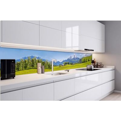 Dimex Küchenrückwand Folie Selbstklebend IDYLLISCHER ALPENBLICK 420 x 60 cm Klebefolie Dekofolie Spritzschutz für Küche Made in EU Dimex Küchenrückwand Folie Selbstklebend IDYLLISCHER ALPENBLICK 420 x 60 cm Klebefolie Dekofolie Spritzschutz für Küche Made in EU