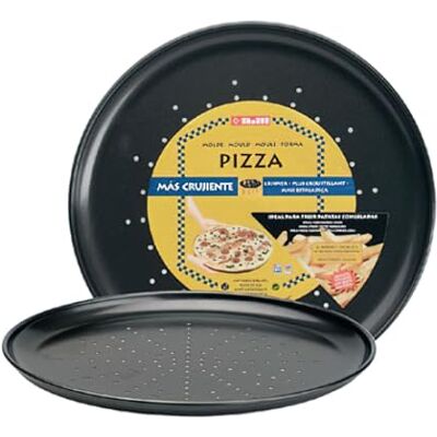 IBILI Pizzablech Moka 32 cm, Stahlblech, schwarz, 32 x 32 x 2 cm IBILI Pizzablech Moka 32 cm, Stahlblech, schwarz, 32 x 32 x 2 cm