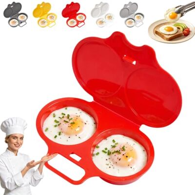 Generic Dual Cavity Microwave Egg Cooker PP Plastic Steaming 2 Eggs (E) Ölfreies Kochen, gleichmäßige Wärmezirkulation, 16 x 11,4 cm, wiederverwendbar für Morgenmahlzeiten (E) Generic Dual Cavity Microwave Egg Cooker PP Plastic Steaming 2 Eggs (E) Ölfreies Kochen, gleichmäßige Wärmezirkulation, 16 x 11,4 cm, wiederverwendbar für Morgenmahlzeiten (E)
