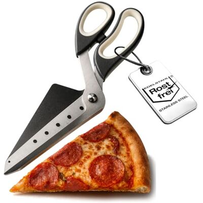 com-four ® Pizzaschere mit Servierfläche 27 cm Pizzaschneider Mit scharfen Edelstahl-Klingen und integrierter Pizza-Schaufel Küchenschere com-four ® Pizzaschere mit Servierfläche 27 cm Pizzaschneider Mit scharfen Edelstahl-Klingen und integrierter Pizza-Schaufel Küchenschere