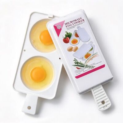 Generic Microwave Dual-Egg Poacher – Fast Home Egg Cooker & Multifunctional Egg Cup; Ideal for Breakfast, Office, and Travel Generic Microwave Dual-Egg Poacher – Fast Home Egg Cooker & Multifunctional Egg Cup; Ideal for Breakfast, Office, and Travel