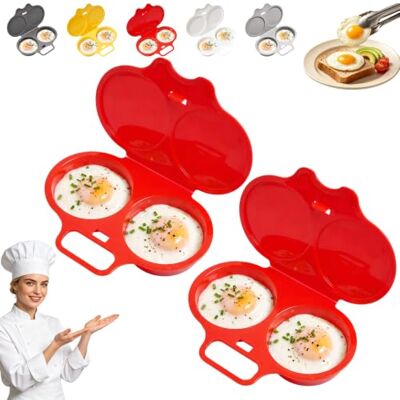 Generic Generischer Dual-Slot-Mikrowellen-Eierdampfer aus lebensmittelechtem Ölfreies Kochen, gleichmäßige Wärmezirkulation, 16 x 11,4 cm, wiederverwendbar für Morgenmahlzeiten Generic Generischer Dual-Slot-Mikrowellen-Eierdampfer aus lebensmittelechtem Ölfreies Kochen, gleichmäßige Wärmezirkulation, 16 x 11,4 cm, wiederverwendbar für Morgenmahlzeiten