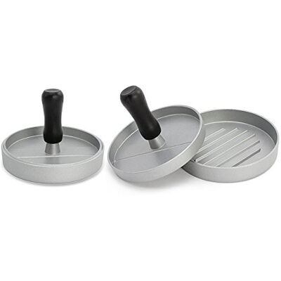 com-four ® 2x Burgerpresse, Hamburgerpresse Set aus Aluguss für leckere Patties BBQ Burger Presse mit Antihaftbeschichtung com-four ® 2x Burgerpresse, Hamburgerpresse Set aus Aluguss für leckere Patties BBQ Burger Presse mit Antihaftbeschichtung