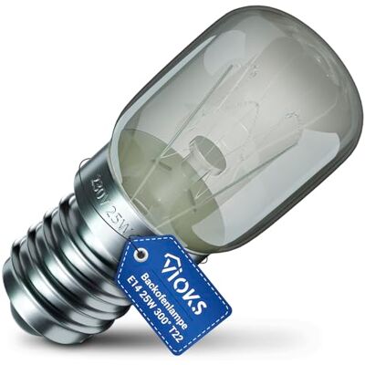 VIOKS E14 Backofenlampe 25W 300 Grad 230V 22mmØ 48mm 300°C Leuchtmittel Glühbirne E14 25W, für Kühlschränke Mikrowelle Dampfgarer, Backöfen & Herde AEG Constructa VIOKS E14 Backofenlampe 25W 300 Grad 230V 22mmØ 48mm 300°C Leuchtmittel Glühbirne E14 25W, für Kühlschränke Mikrowelle Dampfgarer, Backöfen & Herde AEG Constructa