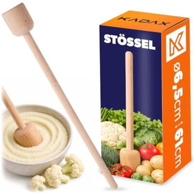 KADAX Krautstampfer aus Holz, 61 x 6.5 cm, Sauerkrautstampfer, Stampfer für Fermentieren von Sauerkraut, Kartoffelstampfer, Holzstößel, Handstampfer, Holzstampfer KADAX Krautstampfer aus Holz, 61 x 6.5 cm, Sauerkrautstampfer, Stampfer für Fermentieren von Sauerkraut, Kartoffelstampfer, Holzstößel, Handstampfer, Holzstampfer