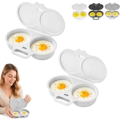 Generic Dual Cavity Microwave Egg Poacher with Lid and Handle (Multicolor 3pcs) Generic Dual Cavity Microwave Egg Poacher with Lid and Handle (Multicolor 3pcs)