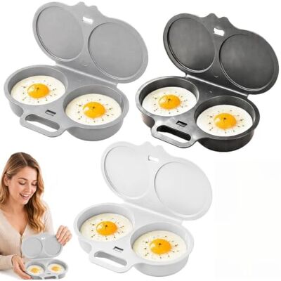Generic Dual Cavity Microwave Egg Poacher with Lid and Handle (Multicolor 3pcs) Generic Dual Cavity Microwave Egg Poacher with Lid and Handle (Multicolor 3pcs)