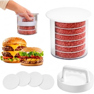 Generic Burger Patty Maker Mit Stapelbarer Lagerung & Trennscheiben Hamburger-Pressen Patty Maker: Mehrere Patties stapeln, formen & saubere Handhabung für BBQ und Familienessen Generic Burger Patty Maker Mit Stapelbarer Lagerung & Trennscheiben Hamburger-Pressen Patty Maker: Mehrere Patties stapeln, formen & saubere Handhabung für BBQ und Familienessen
