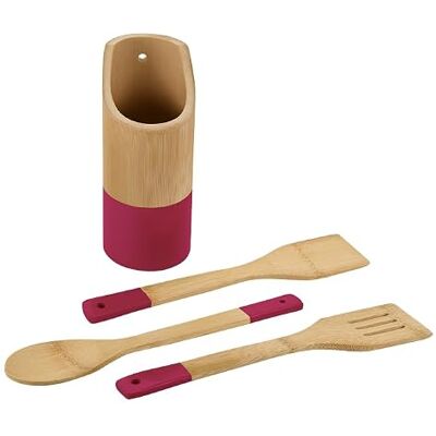 Kesper 81163 Küchenhelfer-Set Bambusholz, natur-beere, 21,5 x 9 x 9 cm 4-tlg. rund Kesper 81163 Küchenhelfer-Set Bambusholz, natur-beere, 21,5 x 9 x 9 cm 4-tlg. rund