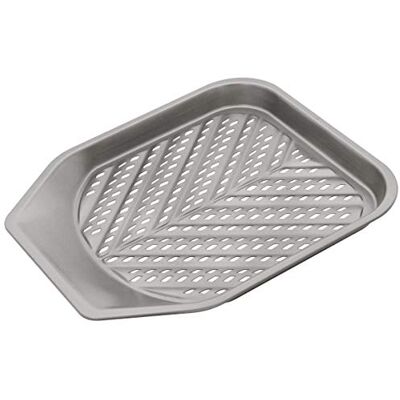 JUDGE Antihaft Pommes Backblech, Quadratisch, mit Perforiertem Boden, Spülmaschinenfest, 28 cm x 28 cm x 2,5 cm, Pommesblech für Backofen JUDGE Antihaft Pommes Backblech, Quadratisch, mit Perforiertem Boden, Spülmaschinenfest, 28 cm x 28 cm x 2,5 cm, Pommesblech für Backofen