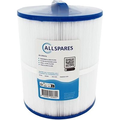 AllSpares Whirlpool Filter, Poolfilter, Spa Filterkartusche Ersatz für Artesian PAS50SV-F2M Unicel 6CH-502 Darlly SC720 60506 4,65 qm 170 x 200mm Griff 50mm Feingewinde AllSpares Whirlpool Filter, Poolfilter, Spa Filterkartusche Ersatz für Artesian PAS50SV-F2M Unicel 6CH-502 Darlly SC720 60506 4,65 qm 170 x 200mm Griff 50mm Feingewinde