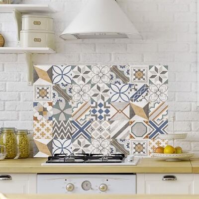 CREARREDA Küchenrückwand aus Aluminium, 84 x 60 cm, einfach anzubringen, Made in Italy, Schutz für Herde und Wand, waschbar und einfach zu montieren, Metall-Spritzschutz für Spüle CREARREDA Küchenrückwand aus Aluminium, 84 x 60 cm, einfach anzubringen, Made in Italy, Schutz für Herde und Wand, waschbar und einfach zu montieren, Metall-Spritzschutz für Spüle