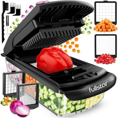 fullstar Pro Original Gemüseschneider & Zwiebelschneider 2 Klingen Schneider für Gemüse, Obst, Kartoffeln Schneller und Einfacher Meal Prep Küchenhelfer (2-in-1, Schwarz) fullstar Pro Original Gemüseschneider & Zwiebelschneider 2 Klingen Schneider für Gemüse, Obst, Kartoffeln Schneller und Einfacher Meal Prep Küchenhelfer (2-in-1, Schwarz)