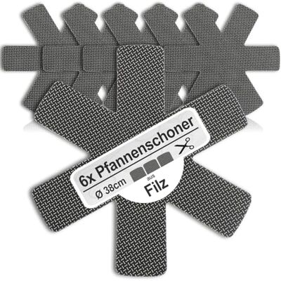 com-four ® 6X Pfannenschutz Ø 38 cm aus Filz, Hitzebeständig Pfannenschoner zum Schutz vor Kratzern Pfannenschutzmatte auch für Töpfe und Schüsseln Zuschneidbar com-four ® 6X Pfannenschutz Ø 38 cm aus Filz, Hitzebeständig Pfannenschoner zum Schutz vor Kratzern Pfannenschutzmatte auch für Töpfe und Schüsseln Zuschneidbar