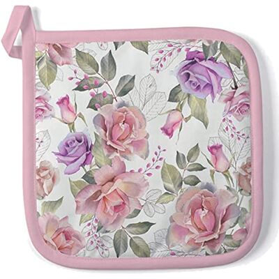 Ambiente Topflappen Baumwolle 20x20cm mit Vintage Rosen Motiv wattiert & hitzebeständig Küchenhelfer zum Kochen Backen Grillen Kochzubehör Backzubehör Grillzubehör Topfuntersetzer floral Rosa Weiß Ambiente Topflappen Baumwolle 20x20cm mit Vintage Rosen Motiv wattiert & hitzebeständig Küchenhelfer zum Kochen Backen Grillen Kochzubehör Backzubehör Grillzubehör Topfuntersetzer floral Rosa Weiß