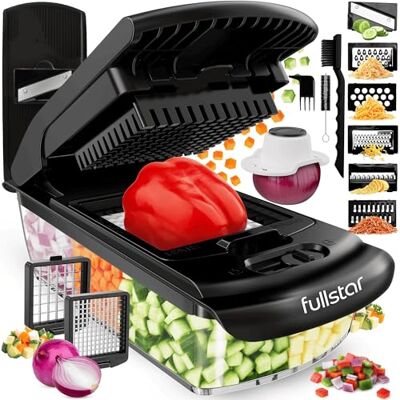 fullstar Pro Core Gemüseschneider & Mandoline Gemüsehobel 8 Klingen Zwiebelschneider, Julienneschneider, Käsereibe für Gemüse Obst Kartoffeln Meal Prep Küchen Gadgets (8-in-1, Schwarz) fullstar Pro Core Gemüseschneider & Mandoline Gemüsehobel 8 Klingen Zwiebelschneider, Julienneschneider, Käsereibe für Gemüse Obst Kartoffeln Meal Prep Küchen Gadgets (8-in-1, Schwarz)