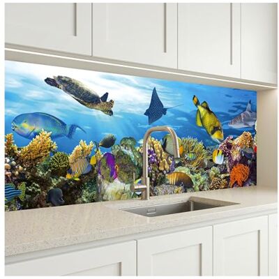 Dimex Küchenrückwand Folie selbstklebend Fische IM Ozean Klebefolie Dekofolie Spritzschutz für Küche Made in EU 180 cm x 60 cm Dimex Küchenrückwand Folie selbstklebend Fische IM Ozean Klebefolie Dekofolie Spritzschutz für Küche Made in EU 180 cm x 60 cm