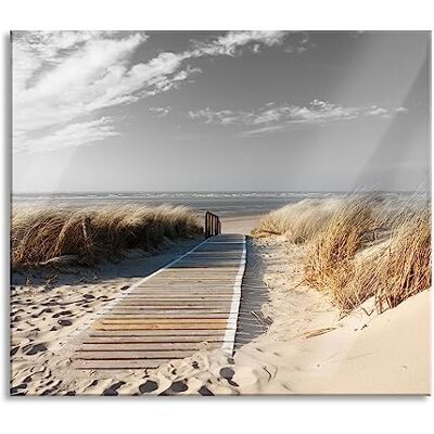 Pixxprint Weg zum Strand durch die Dünen B&W Detail Herdabdeckplatte & Spritzschutz aus Echtglas Für Herd-Kochfelder 60x52 cm Pixxprint Weg zum Strand durch die Dünen B&W Detail Herdabdeckplatte & Spritzschutz aus Echtglas Für Herd-Kochfelder 60x52 cm