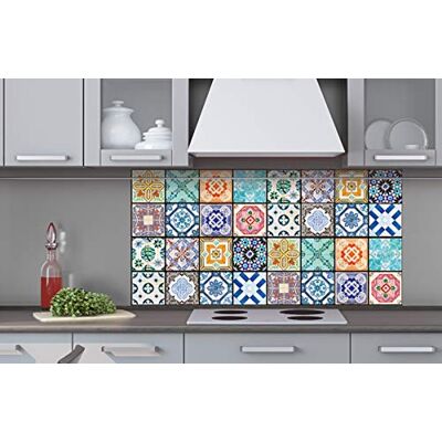 Dimex Küchenrückwand Verbundplatte AZULEJOS 80 x 40 cm Spritzschutz Küche für Herd & Spüle Premium Qualität Acrylglas, Stärke 5 mm Made in EU Dimex Küchenrückwand Verbundplatte AZULEJOS 80 x 40 cm Spritzschutz Küche für Herd & Spüle Premium Qualität Acrylglas, Stärke 5 mm Made in EU