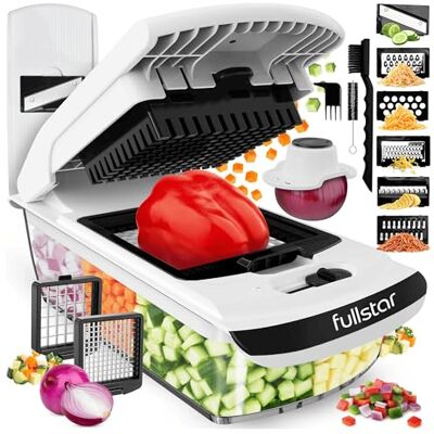 fullstar Pro Core Gemüseschneider & Mandoline Gemüsehobel 8 Klingen Zwiebelschneider, Julienneschneider, Käsereibe für Gemüse Obst Kartoffeln Meal Prep Küchen Gadgets (8-in-1, Weiß) fullstar Pro Core Gemüseschneider & Mandoline Gemüsehobel 8 Klingen Zwiebelschneider, Julienneschneider, Käsereibe für Gemüse Obst Kartoffeln Meal Prep Küchen Gadgets (8-in-1, Weiß)