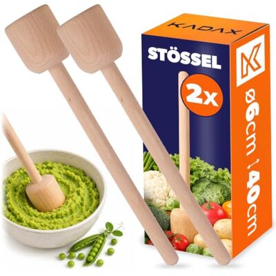 KADAX 2 x Krautstampfer aus Holz, 40 x 6 cm, Sauerkrautstampfer, Stampfer für Fermentieren von Sauerkraut, Kartoffelstampfer, Holzstößel, Handstampfer, Holzstampfer KADAX 2 x Krautstampfer aus Holz, 40 x 6 cm, Sauerkrautstampfer, Stampfer für Fermentieren von Sauerkraut, Kartoffelstampfer, Holzstößel, Handstampfer, Holzstampfer